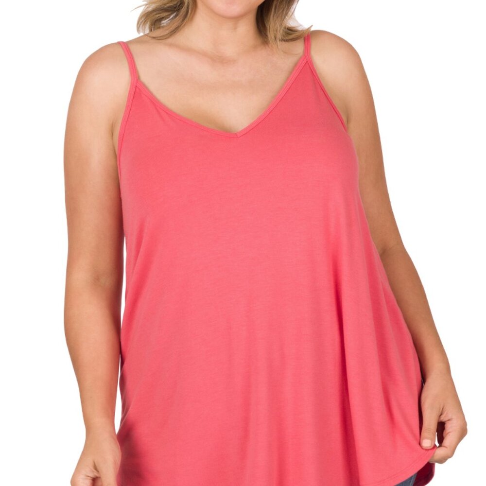 Zenana Desert Rose Front and Back Reversible Spaghetti Cami Sz 1X or 3X NWOT